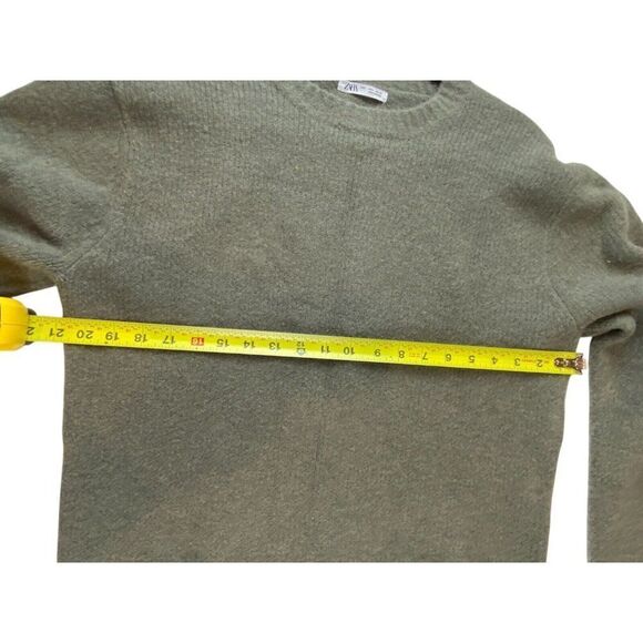 Zara Mens Sweater Size L Army Green Knit Crewneck Pullover 0048/300 NWOT - Picture 4 of 6